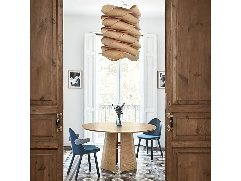 Cep - Table à manger ronde en bois ø137cm - Couleur - Bois clair