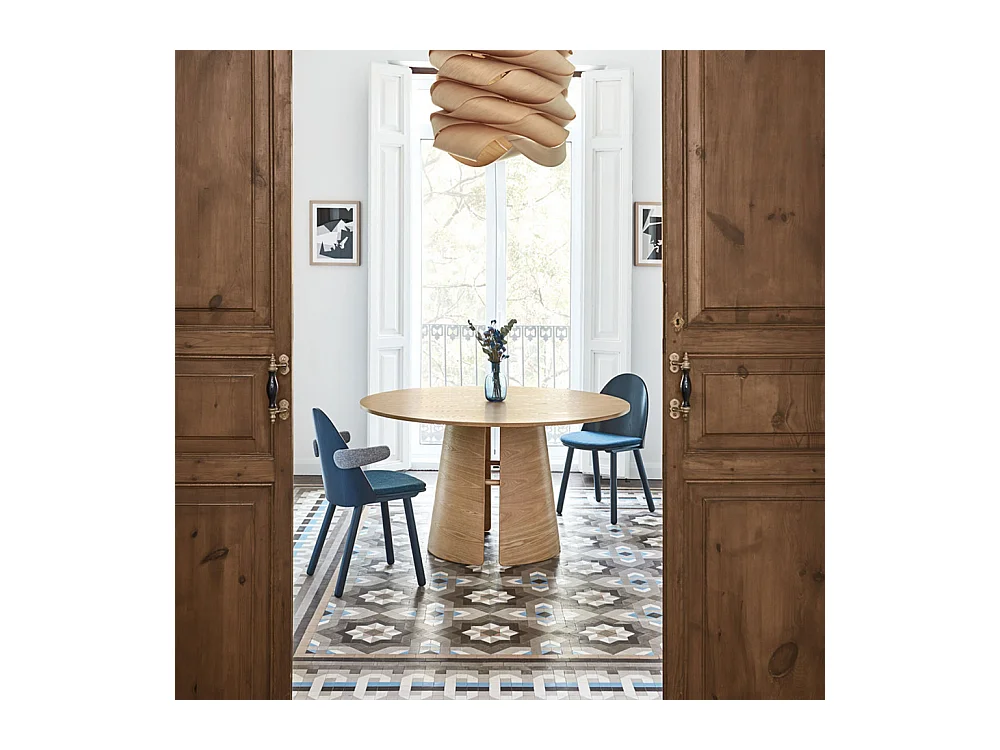 Cep - Table à manger ronde en bois ø137cm - Couleur - Bois clair