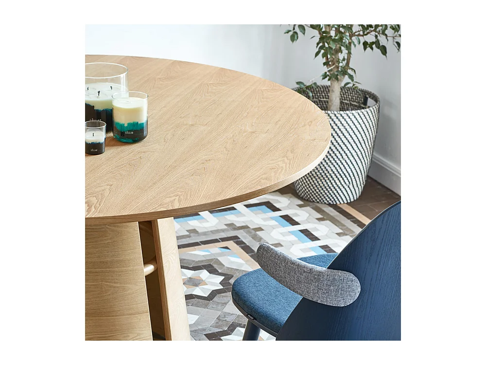 Cep - Table à manger ronde en bois ø137cm - Couleur - Bois clair