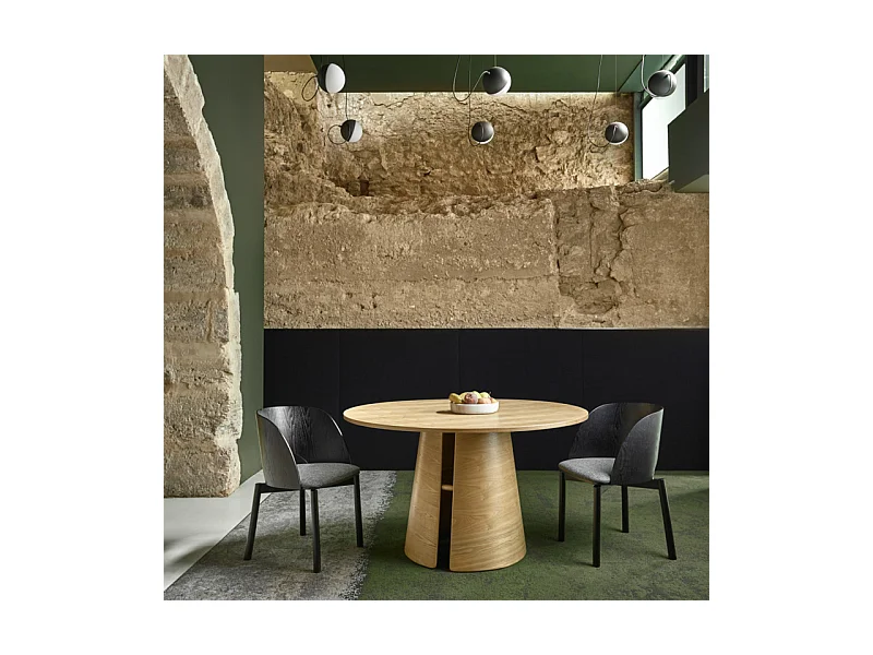 Cep - Table à manger ronde en bois ø137cm - Couleur - Bois clair