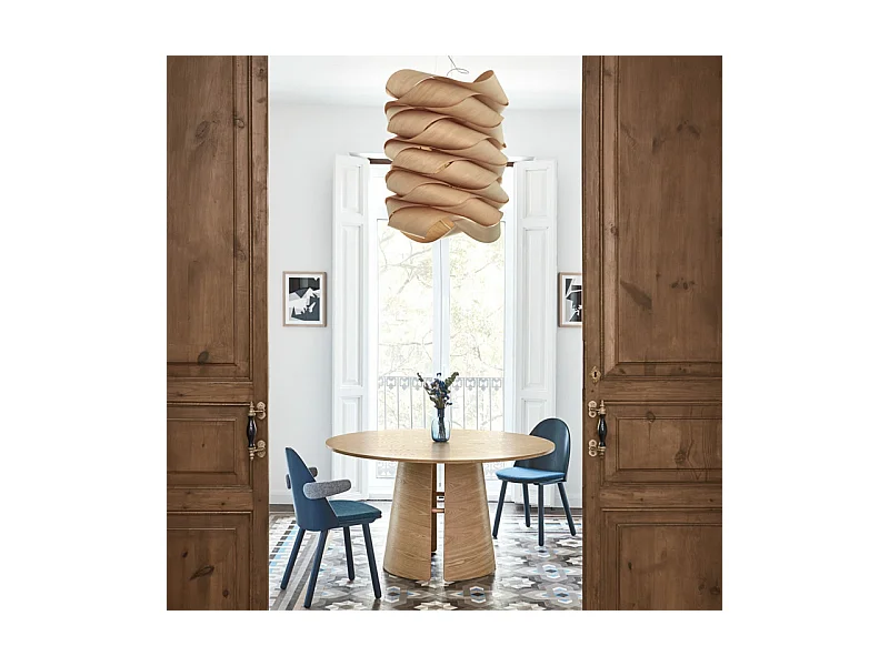 Cep - Table à manger ronde en bois ø137cm - Couleur - Bois clair