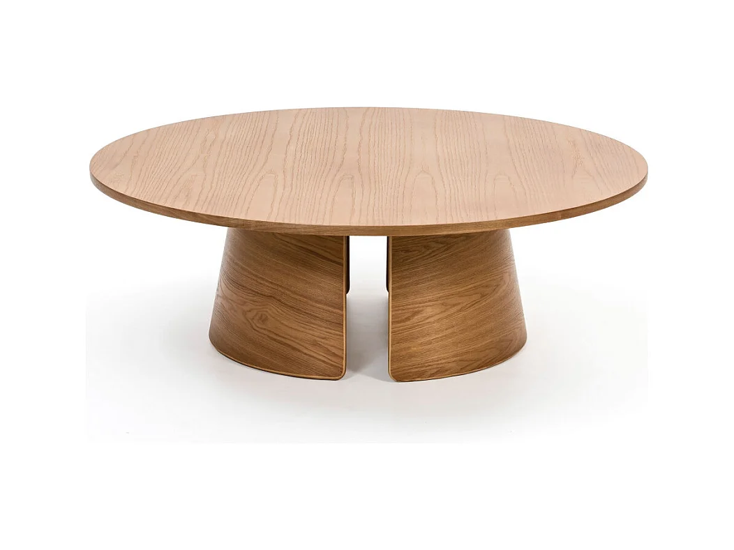 Runder niedriger Tisch aus Naturholz Ø110 h36 cm