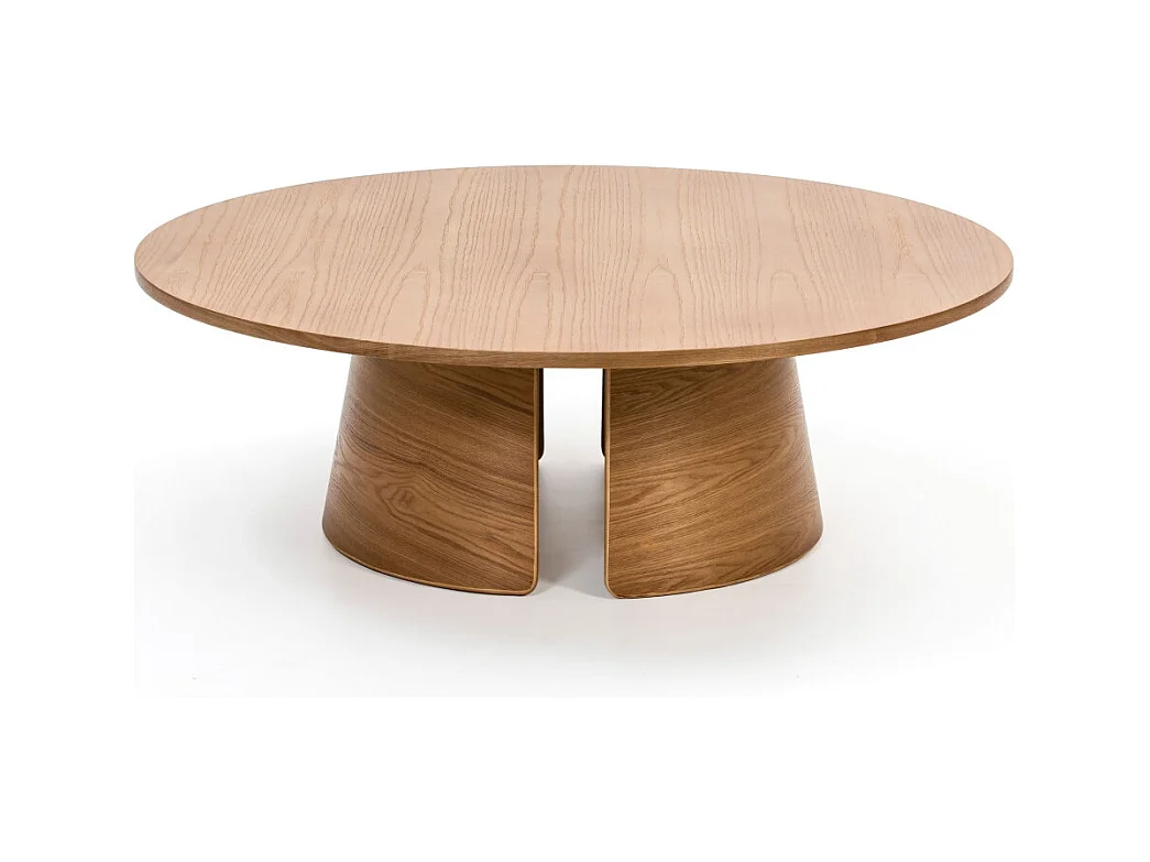 Runder niedriger Tisch aus Naturholz Ø110 h36 cm
