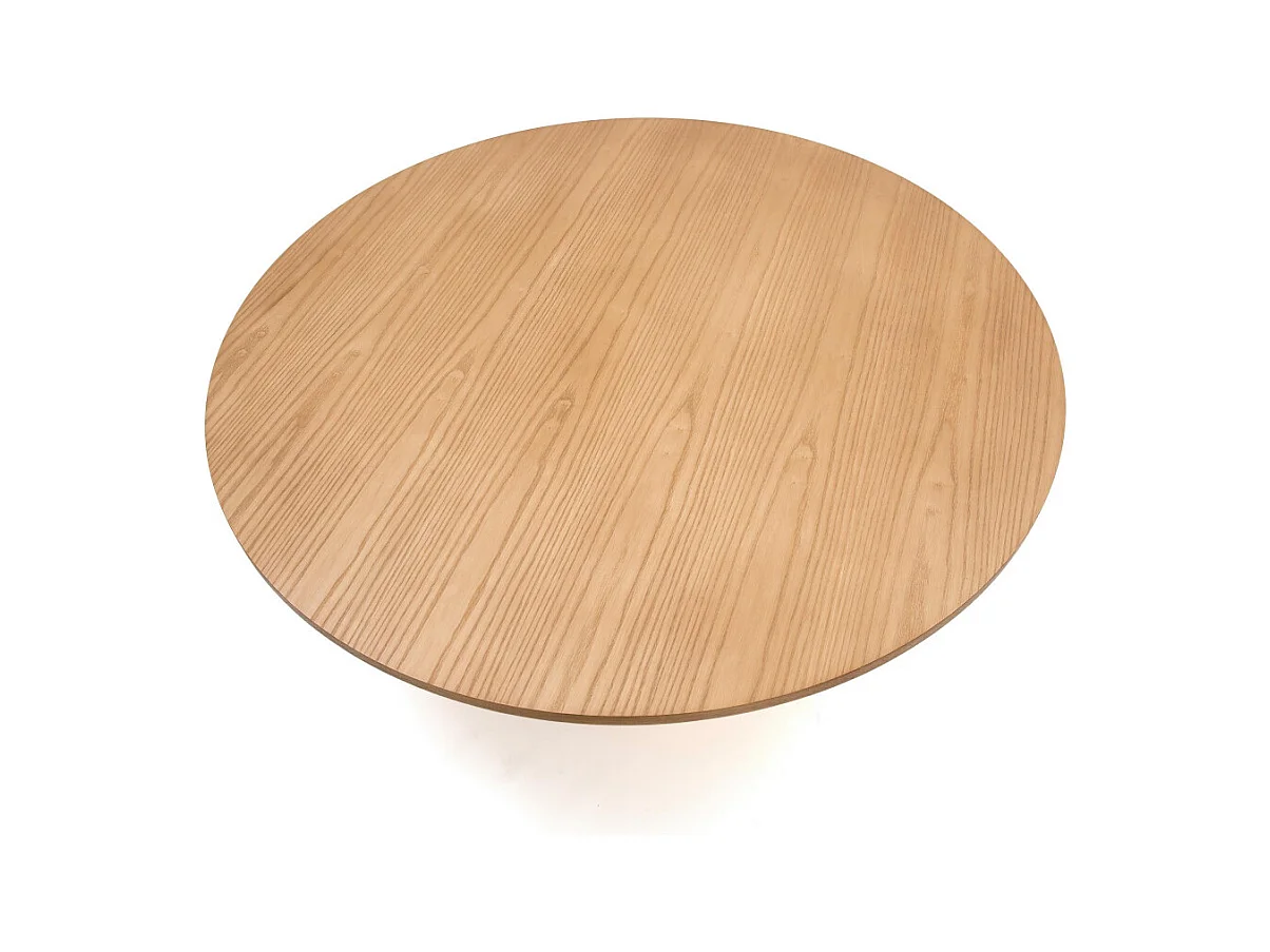 Runder niedriger Tisch aus Naturholz Ø110 h36 cm