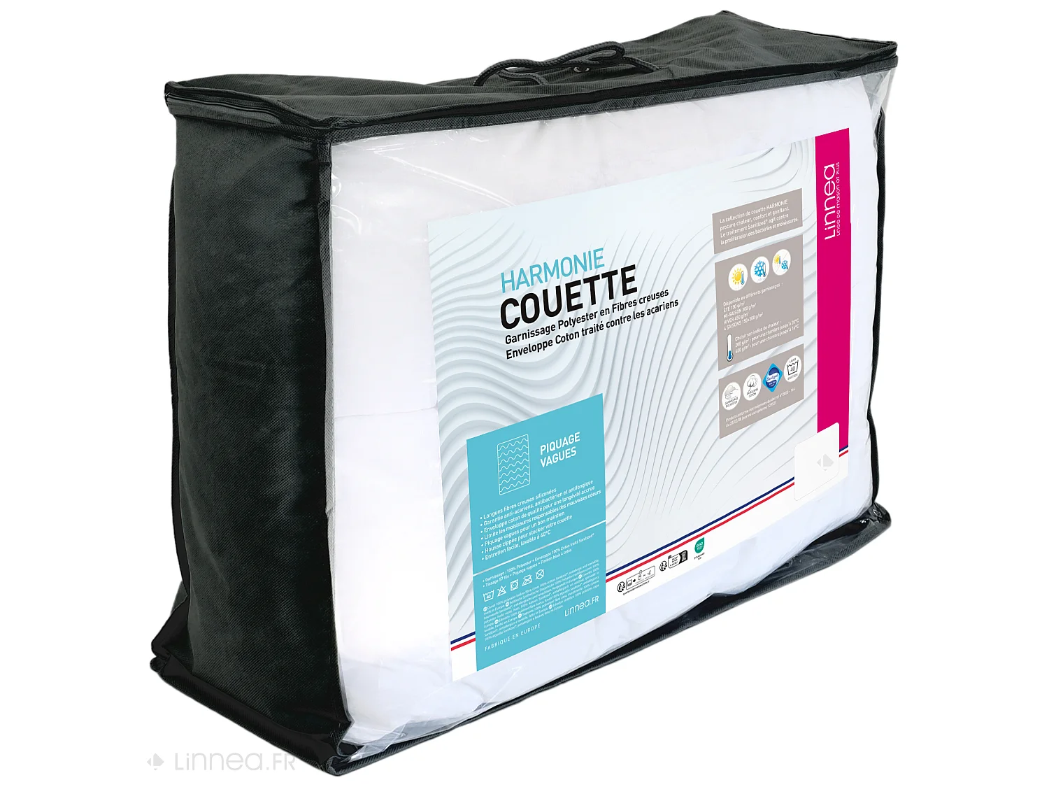 Couette été 300x240 cm HARMONIE garnissage fibre polyester 150 g/m2