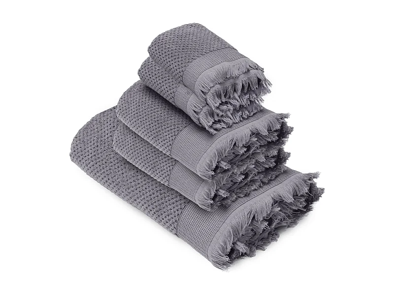 Parure de bain TETHYS 5 pièces micro-coton gris Brume