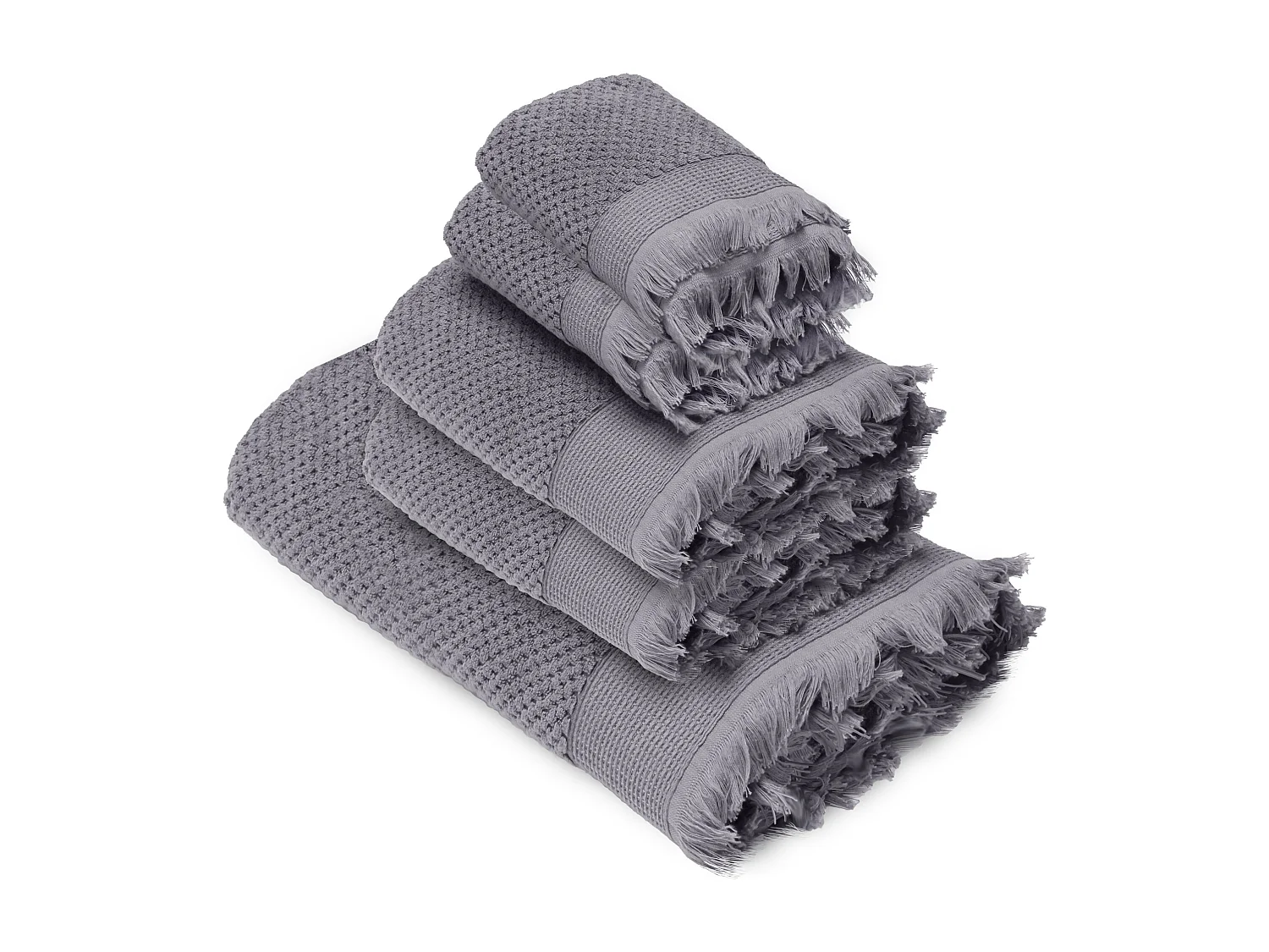 Parure de bain TETHYS 5 pièces micro-coton gris Brume