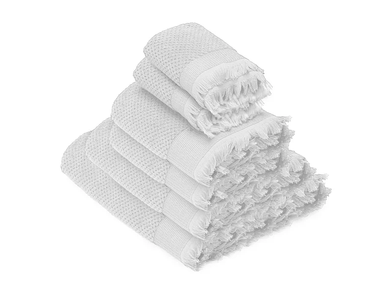 Parure de bain TETHYS 6 pièces micro-coton blanc Neige
