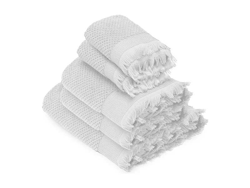 Parure de bain TETHYS 5 pièces micro-coton blanc Neige