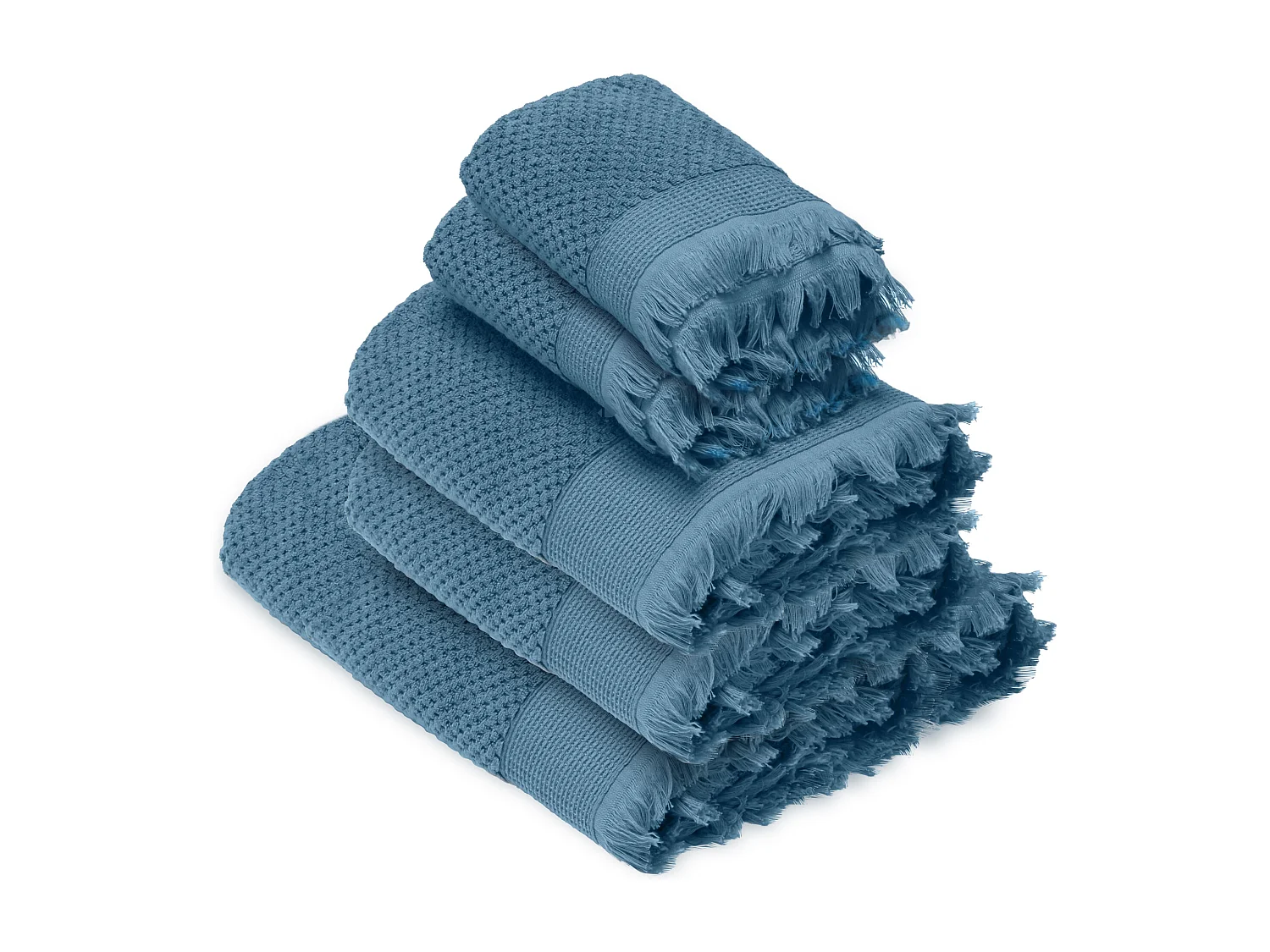 Parure de bain TETHYS 5 pièces micro-coton bleu Orage