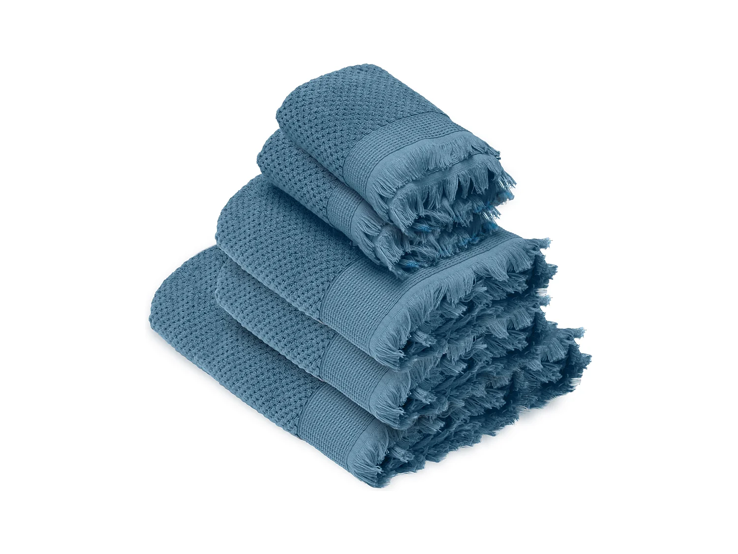 Parure de bain TETHYS 5 pièces micro-coton bleu Orage