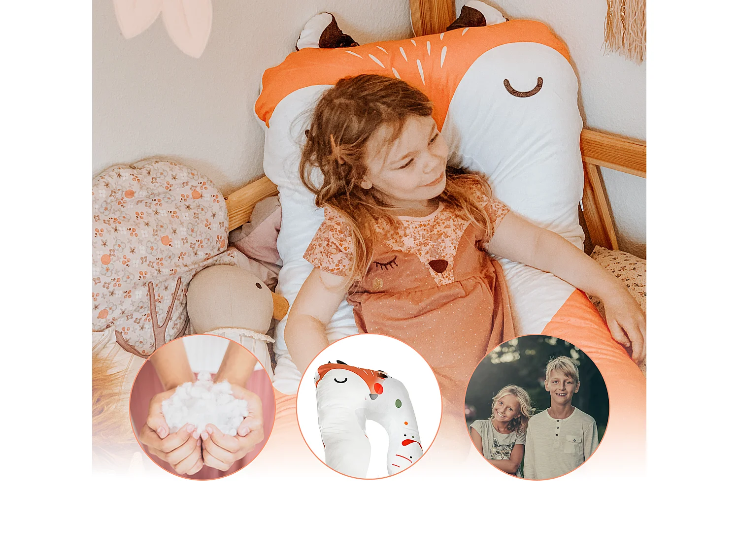 ERSATZBEZUG für das Komfortkissen Kinder in fuchs