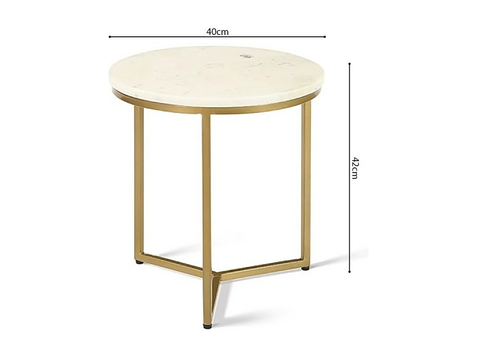 Table d'appoint JOURNA marbre blanc