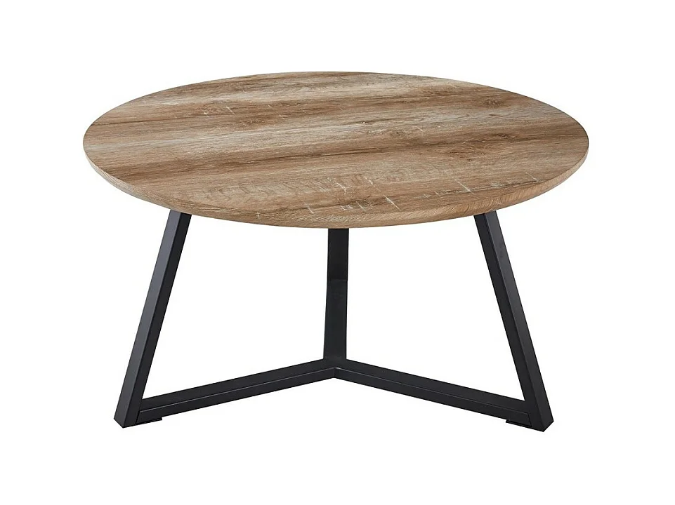Table basse PASOA – Chêne vieilli et métal – Style rustique