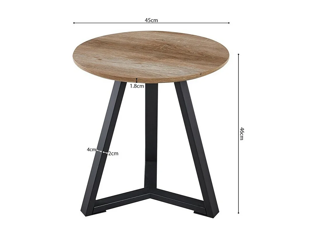 Salontafel collectie PASAO in verouderde eiken kleur, ideaal voor een rustieke woonkamer.