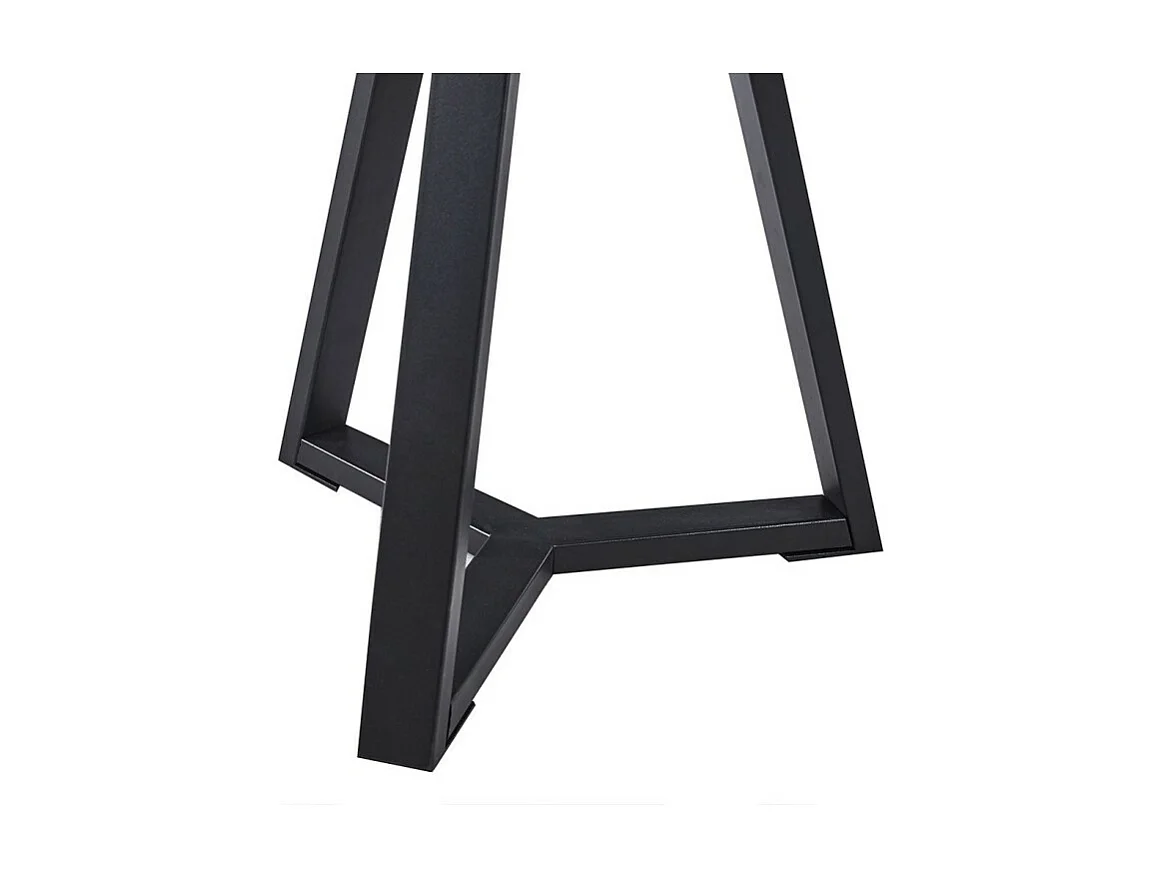 Table basse ronde PASAO – Bois chêne vieilli et métal noir – Style rustique