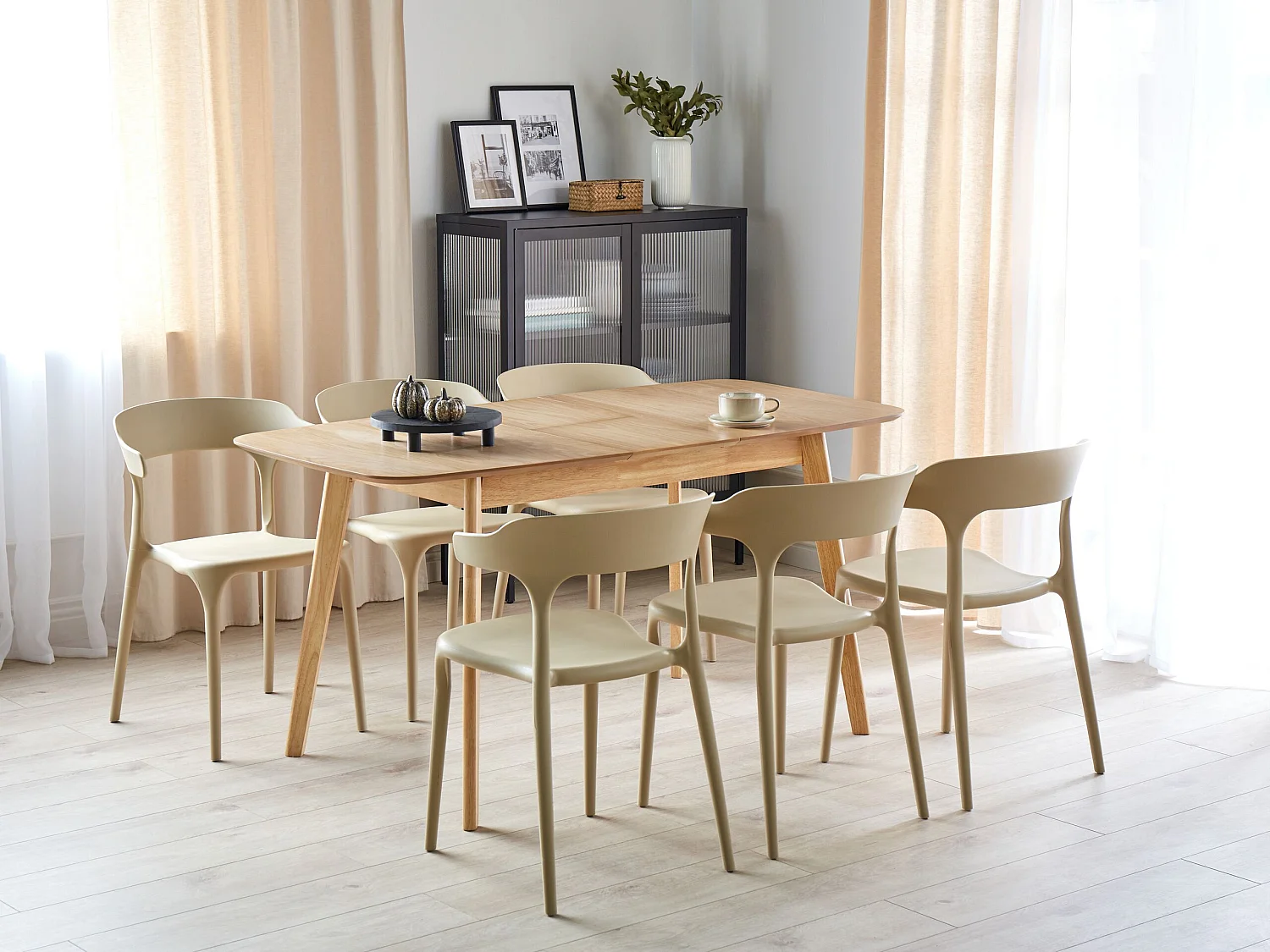 Table de salle à manger extensible MADOX Chêne clair 120/150 cm 75 cm