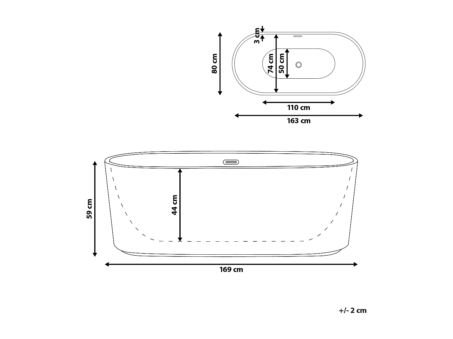 Bañera independiente GOCTA Negro