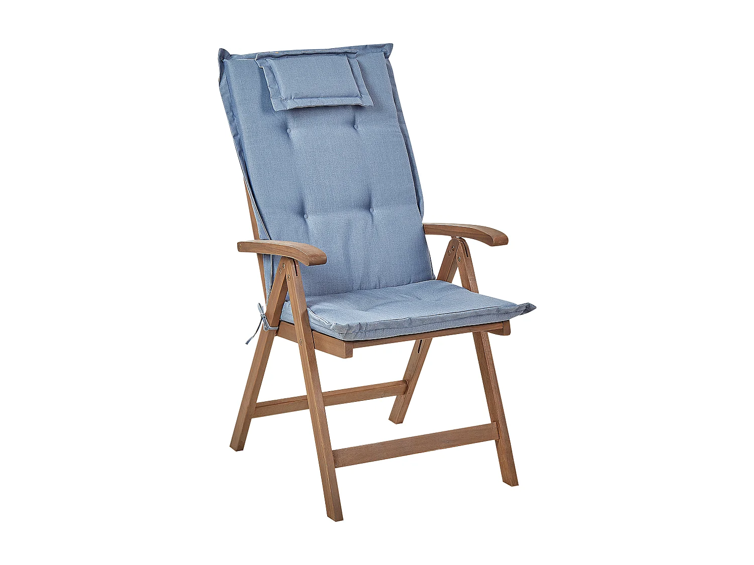 Lot de 2 chaises de jardin avec coussins AMANTEA Acacia Bleu