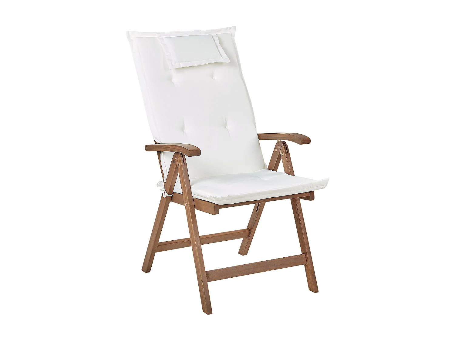 Set di 2 sedie da giardino con cuscini AMANTEA Legno d'acacia Bianco sporco