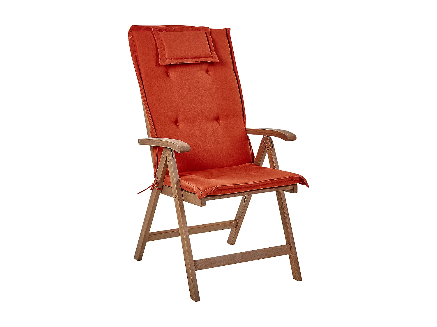 Lot de 2 chaises de jardin avec coussins AMANTEA Acacia Rouge