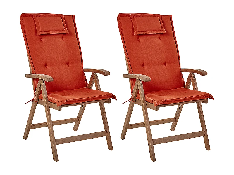 Set van 2 stoelen met zitkussen AMANTEA Hout Rood