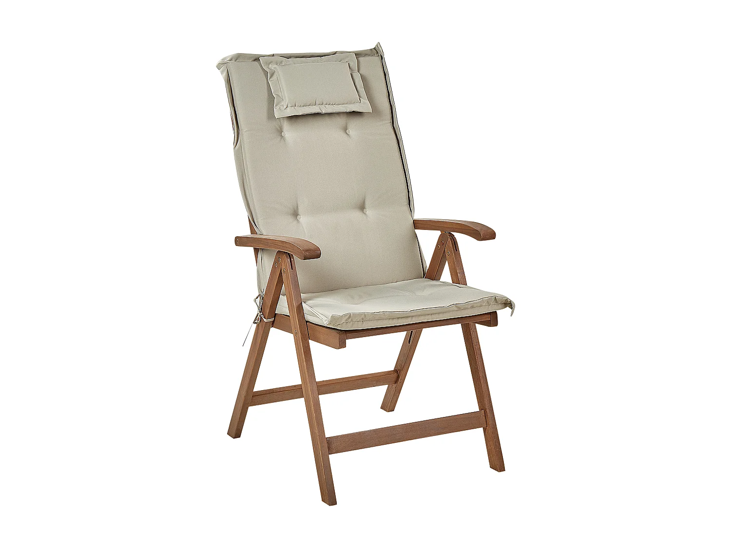Lot de 6 chaises de jardin avec coussins AMANTEA Acacia Taupe