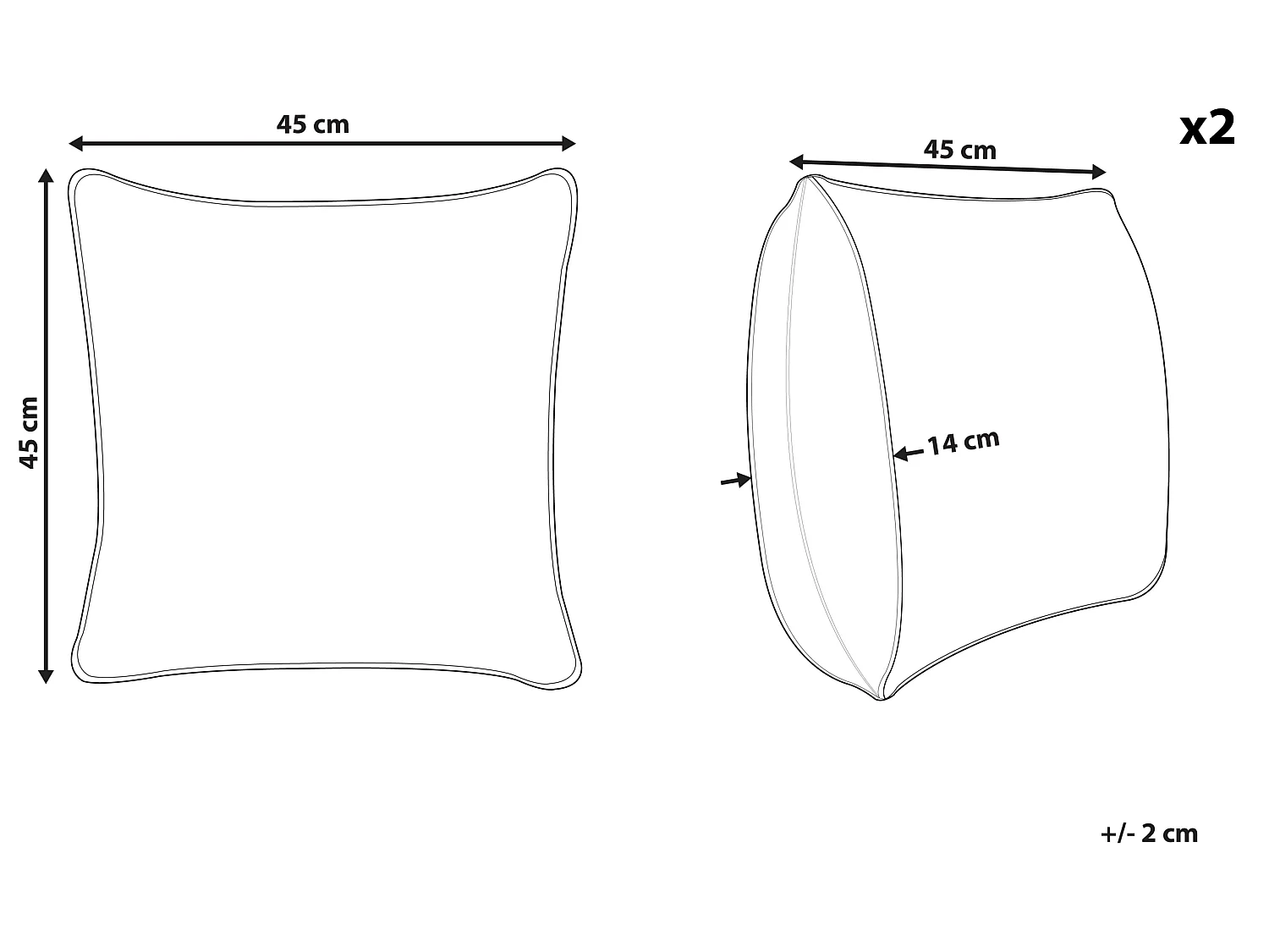 Lot de 2 coussins décoratifs GOLDSPRUCE Velours 45 x 45 cm Vert Motif de Noël