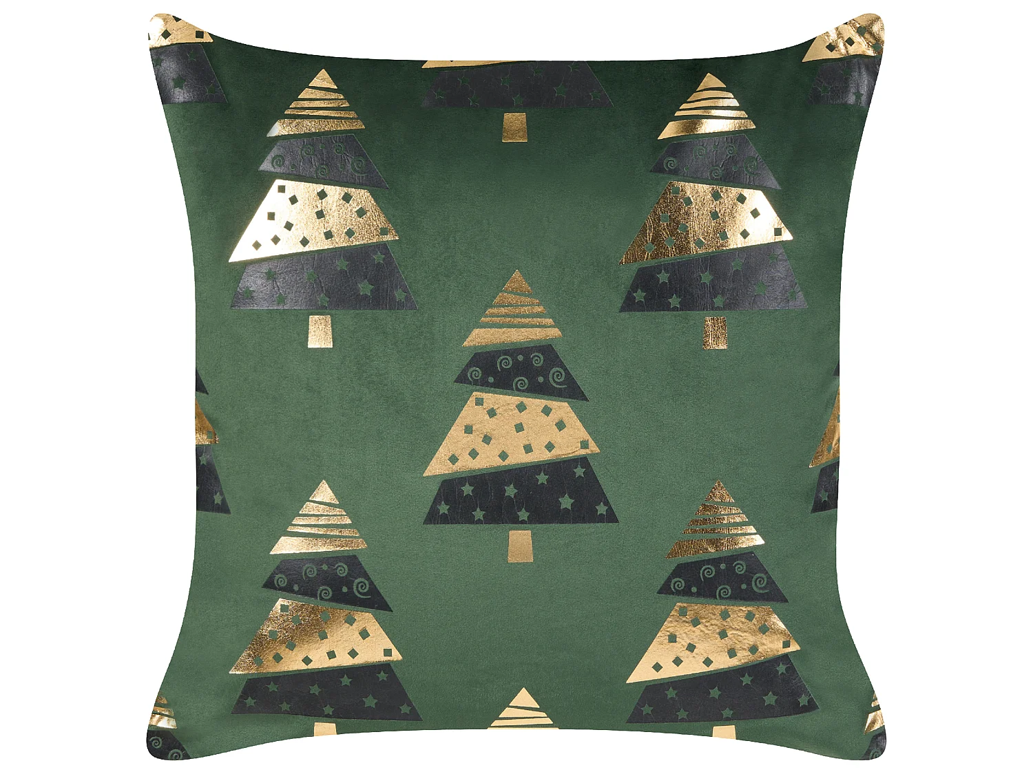 Set van 2 decoratieve kussens GOLDSPRUCE Fluweel 45 x 45 cm Groen Kerst patroon