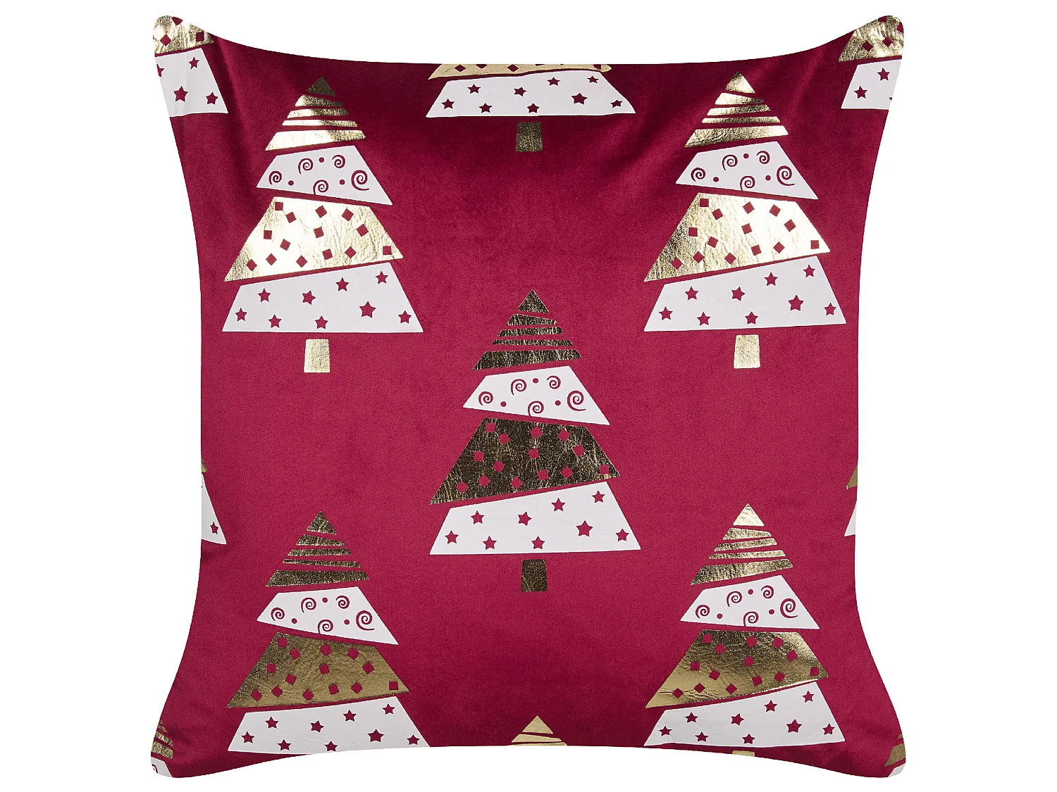 Lot de 2 coussins décoratifs GOLDSPRUCE Velours 45 x 45 cm Rouge Motif de Noël