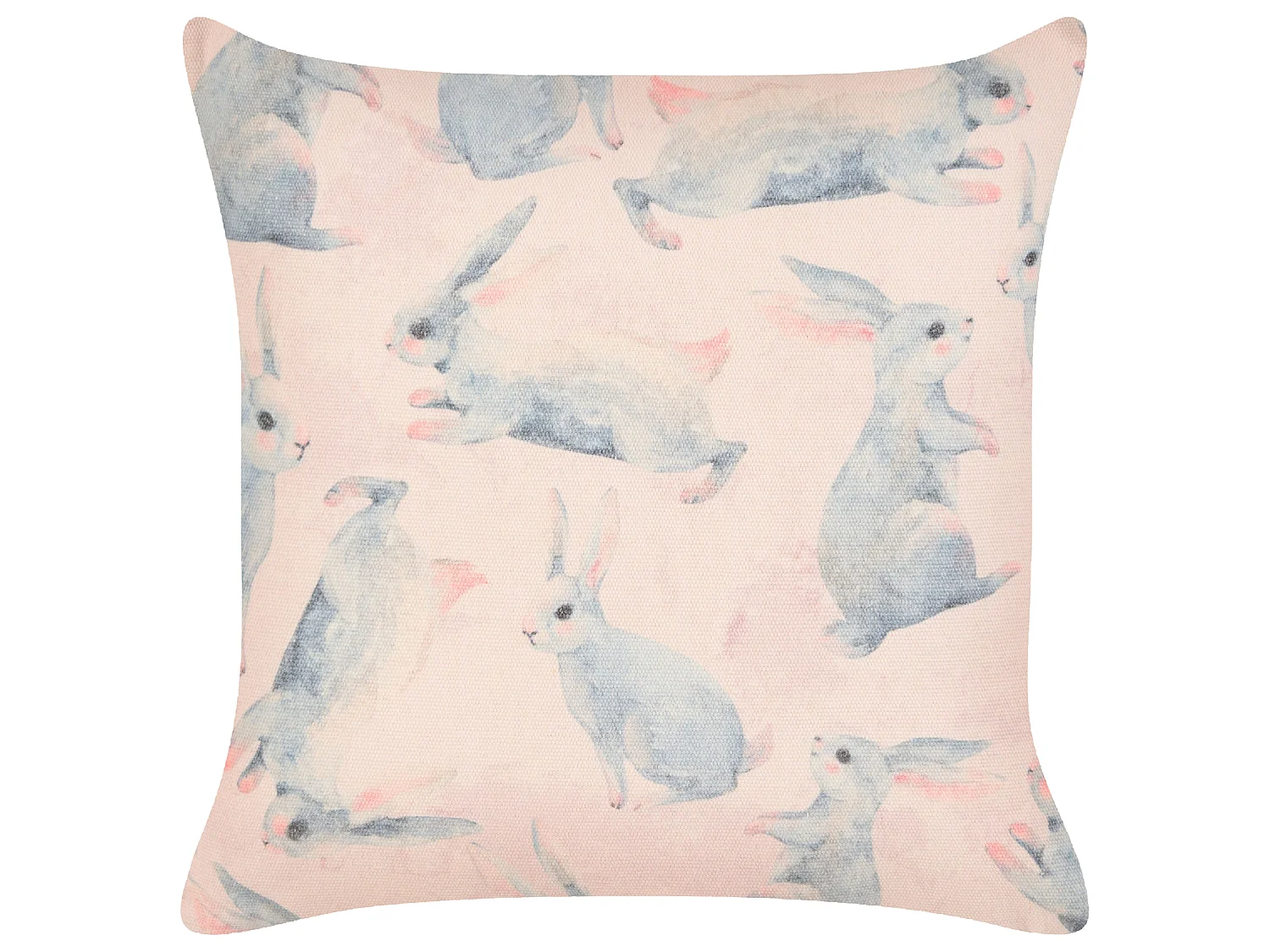 Lot de 2 coussins en coton à motif de lapin rose 45 x 45 cm RATIBIDA