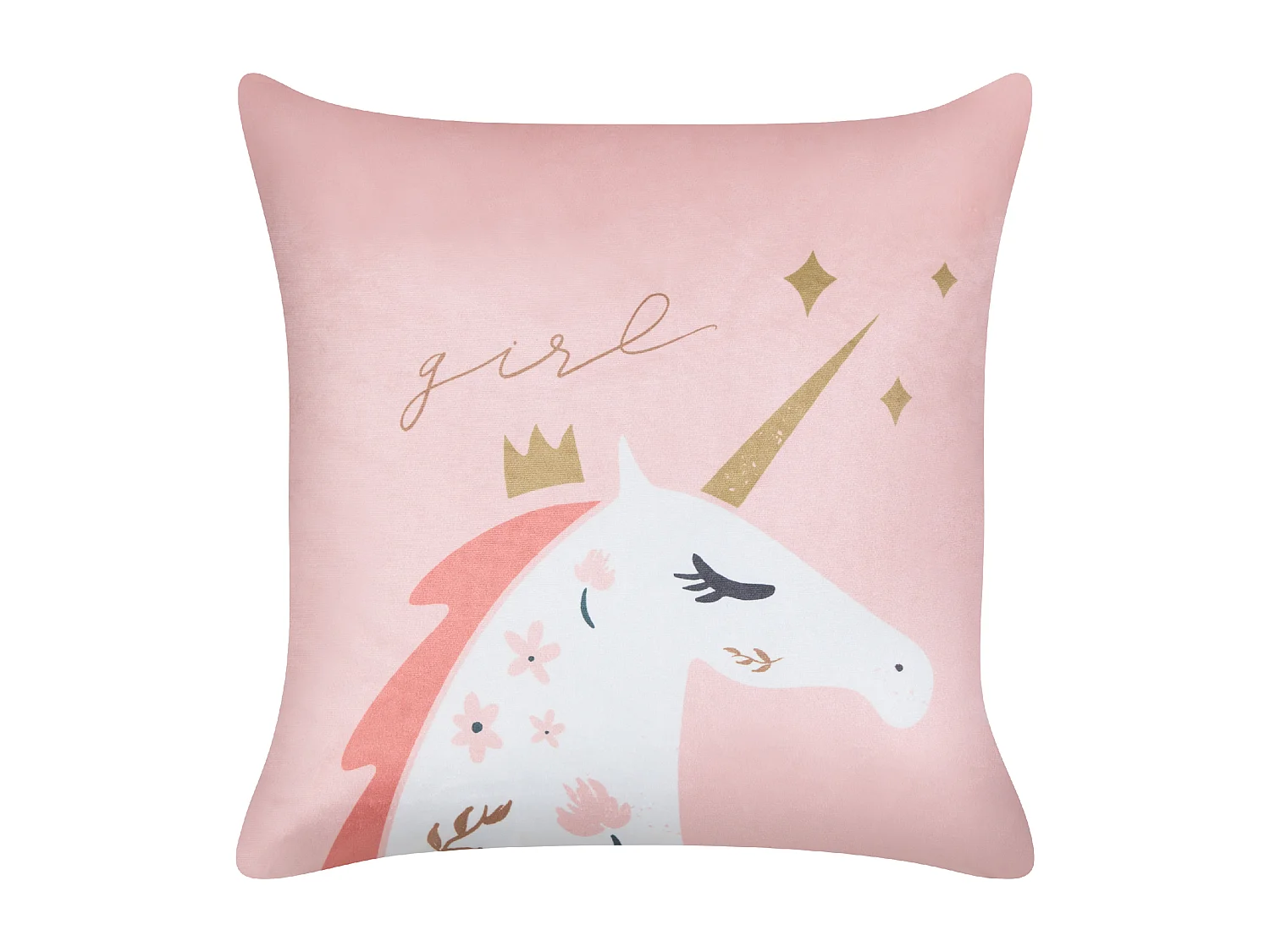 Dekokissen Samtstoff Einhornmotiv rosa 45 x 45 cm 2er Set UNIOLA