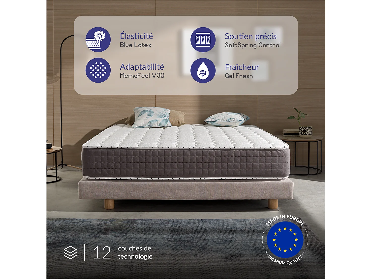 Naturalex - Extrafresh à ressorts ensachés 140x200 cm - Épais 30 cm - Visco Thermorégulateur - Tissu Premium - Confort - Haute Qualité - Respirabilité optimale