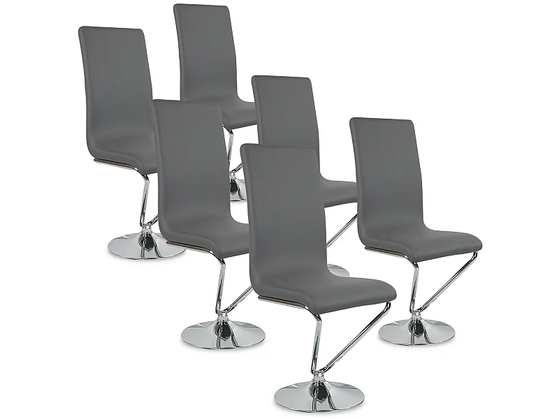 Lot de 6 chaises design Colami Gris