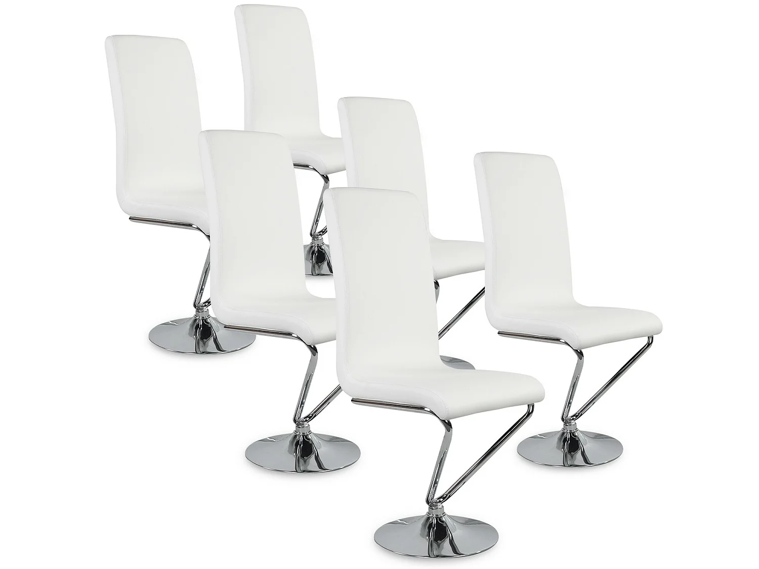 Lot de 6 chaises design Colami Blanc