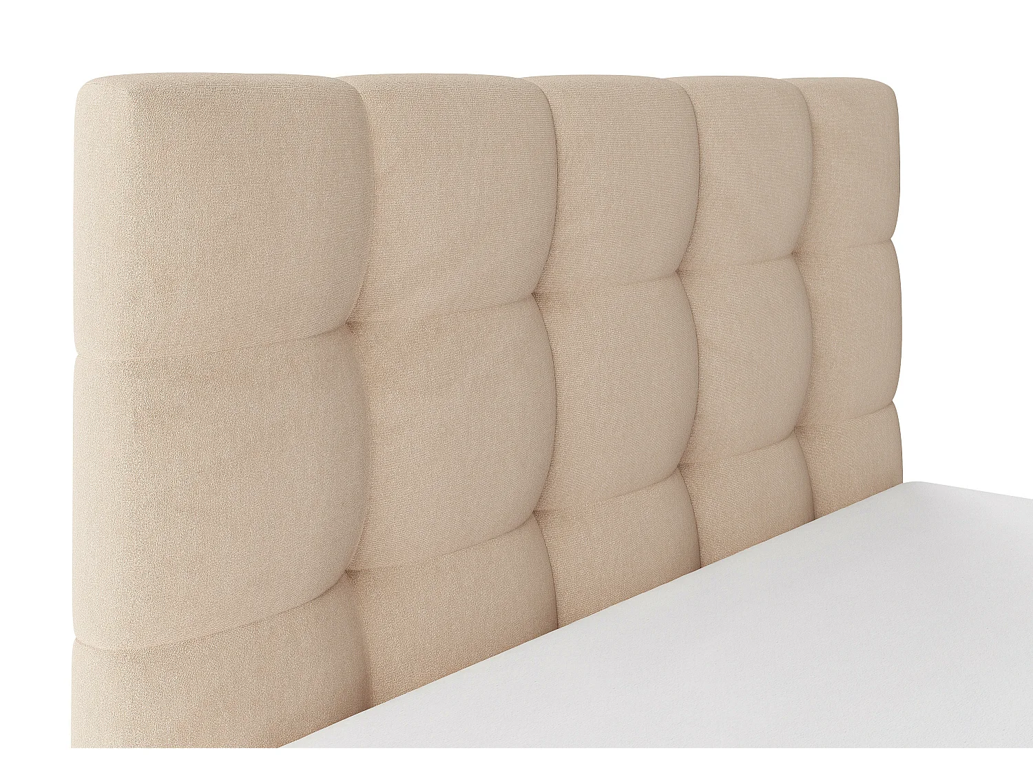 Bett mit Bettkasten - 140 x 190 cm - Samt - Beige + Matratze - MIRDAL von Pascal Morabito
