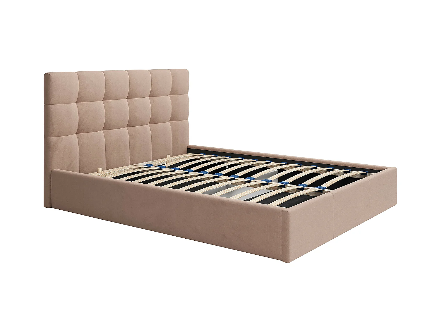 Bed met opbergruimte 160 x 200 cm - Fluweel - Beige + matras - MIRDAL van Pascal Morabito