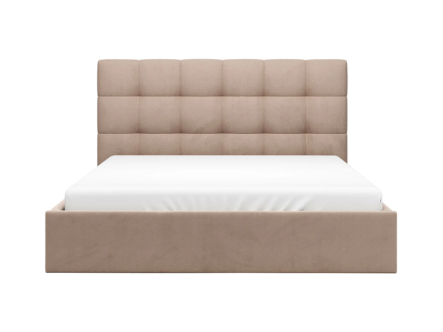 Bed met opbergruimte 160 x 200 cm - Fluweel - Beige + matras - MIRDAL van Pascal Morabito