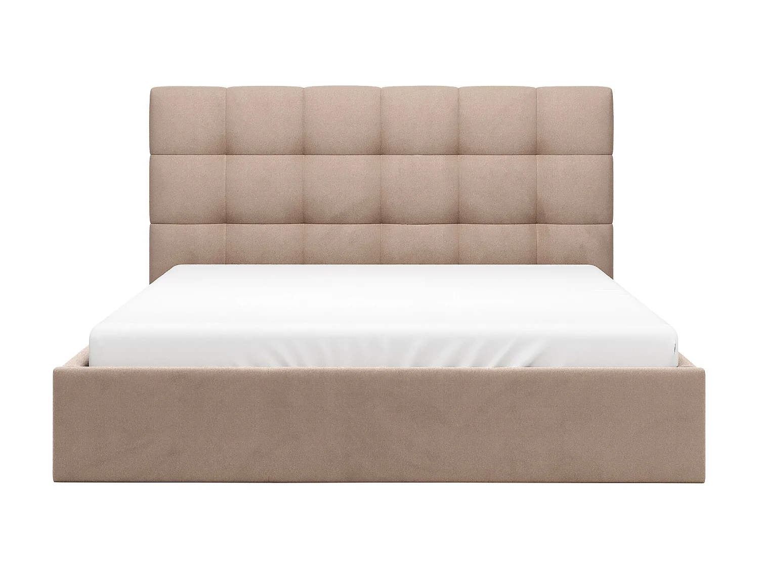 Lit coffre 160 x 200 cm - Velours - Beige + Matelas - MIRDAL de Pascal Morabito
