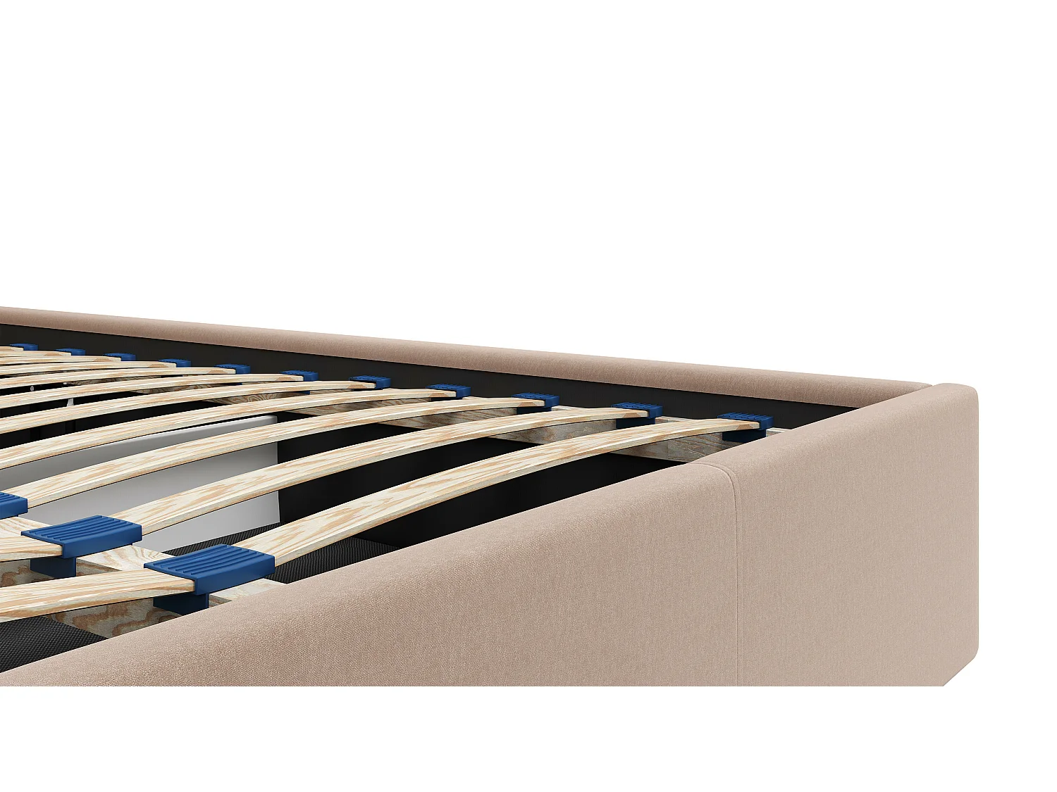 Lit coffre 160 x 200 cm - Velours - Beige + Matelas - MIRDAL de Pascal Morabito