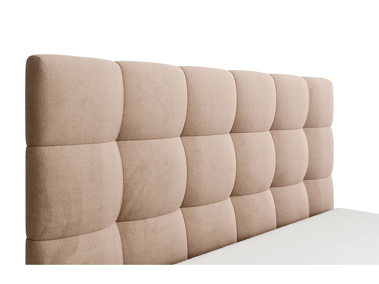 Lit coffre 160 x 200 cm - Velours - Beige + Matelas - MIRDAL de Pascal Morabito
