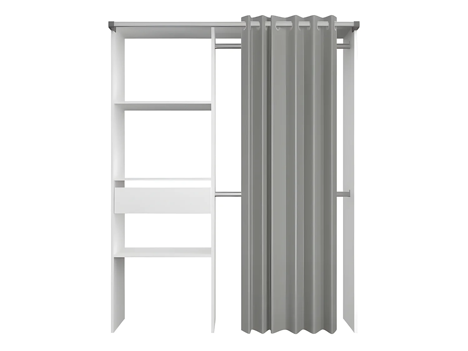 BARI Dressing non extensible Blanc 1 tiroir - L 143,5 x P 48 x H 181,9 cm