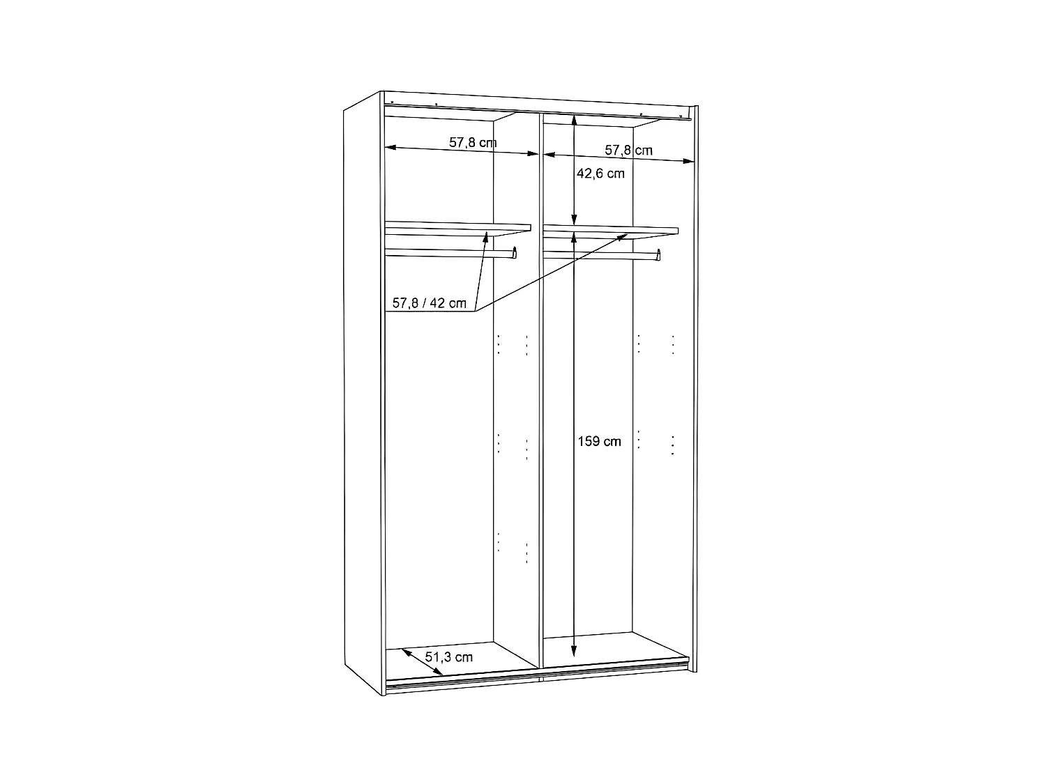 Kleiderschrank Drimer L (200cm)