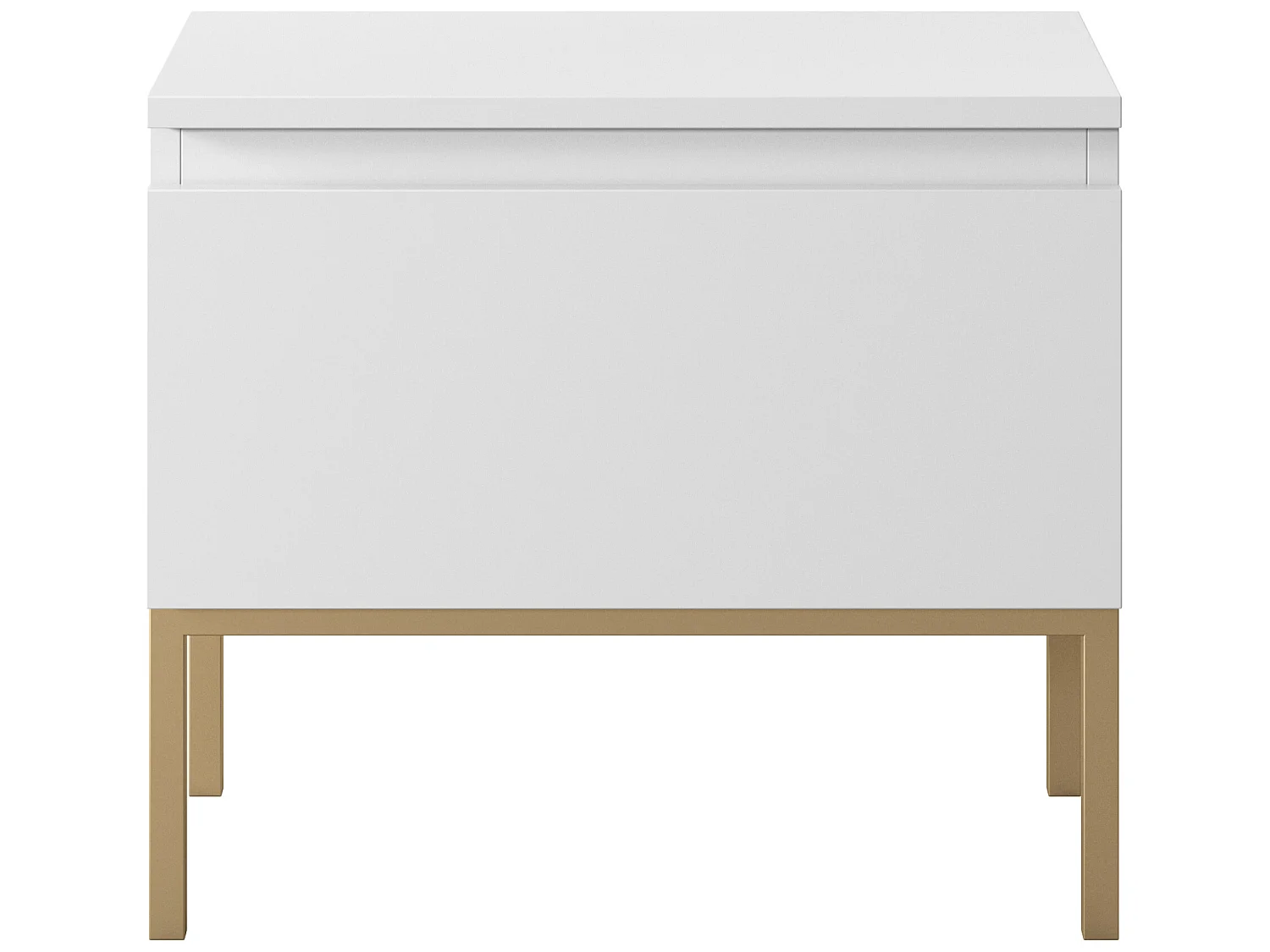 Table de chevet - blanc avec pieds dorés - BEMMI