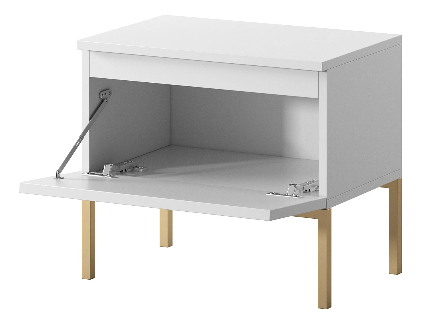 Table de chevet - blanc avec pieds dorés - BEMMI