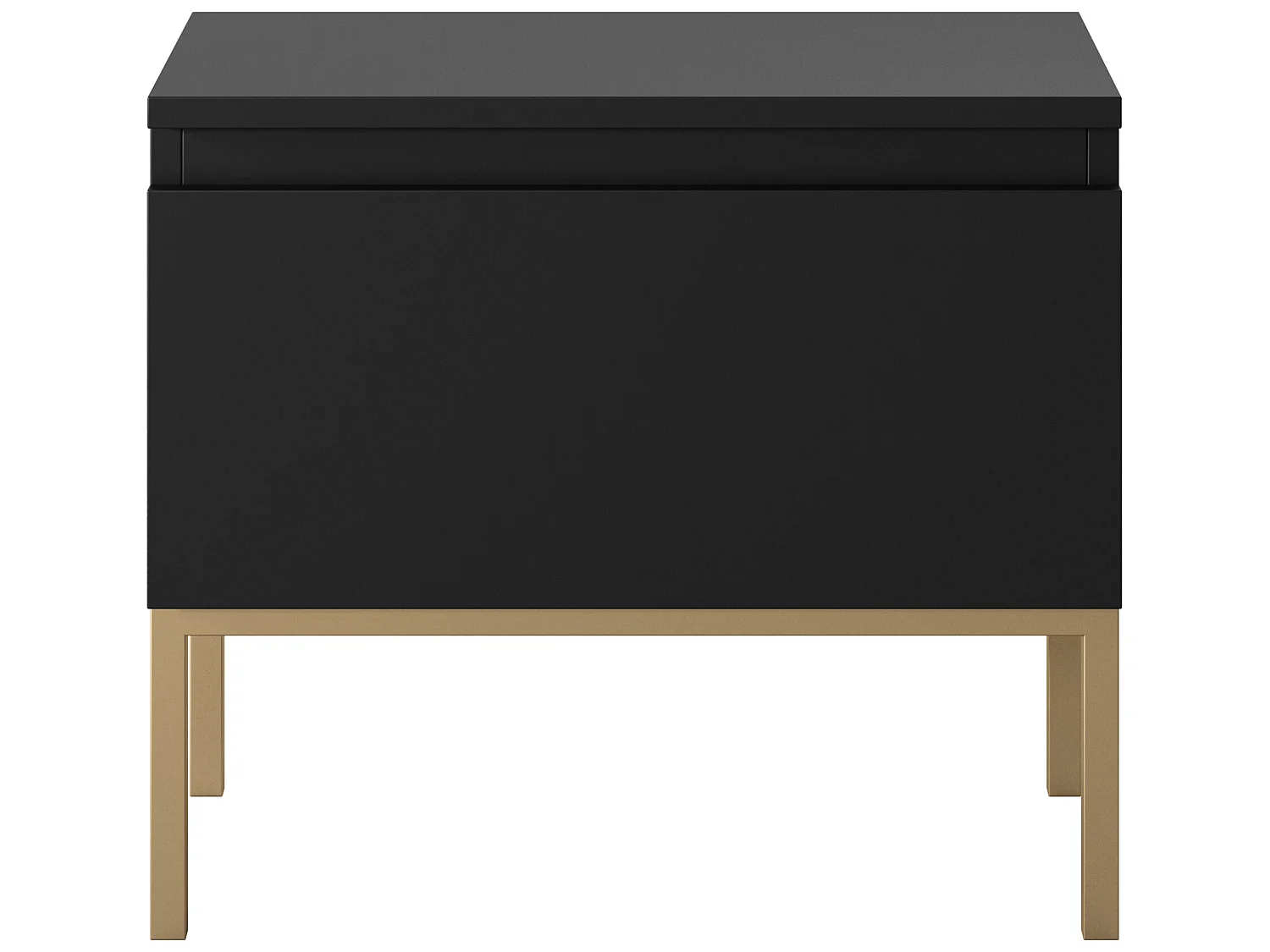 Nachttisch - Schwarz mit goldenem Metallgestell - BEMMI