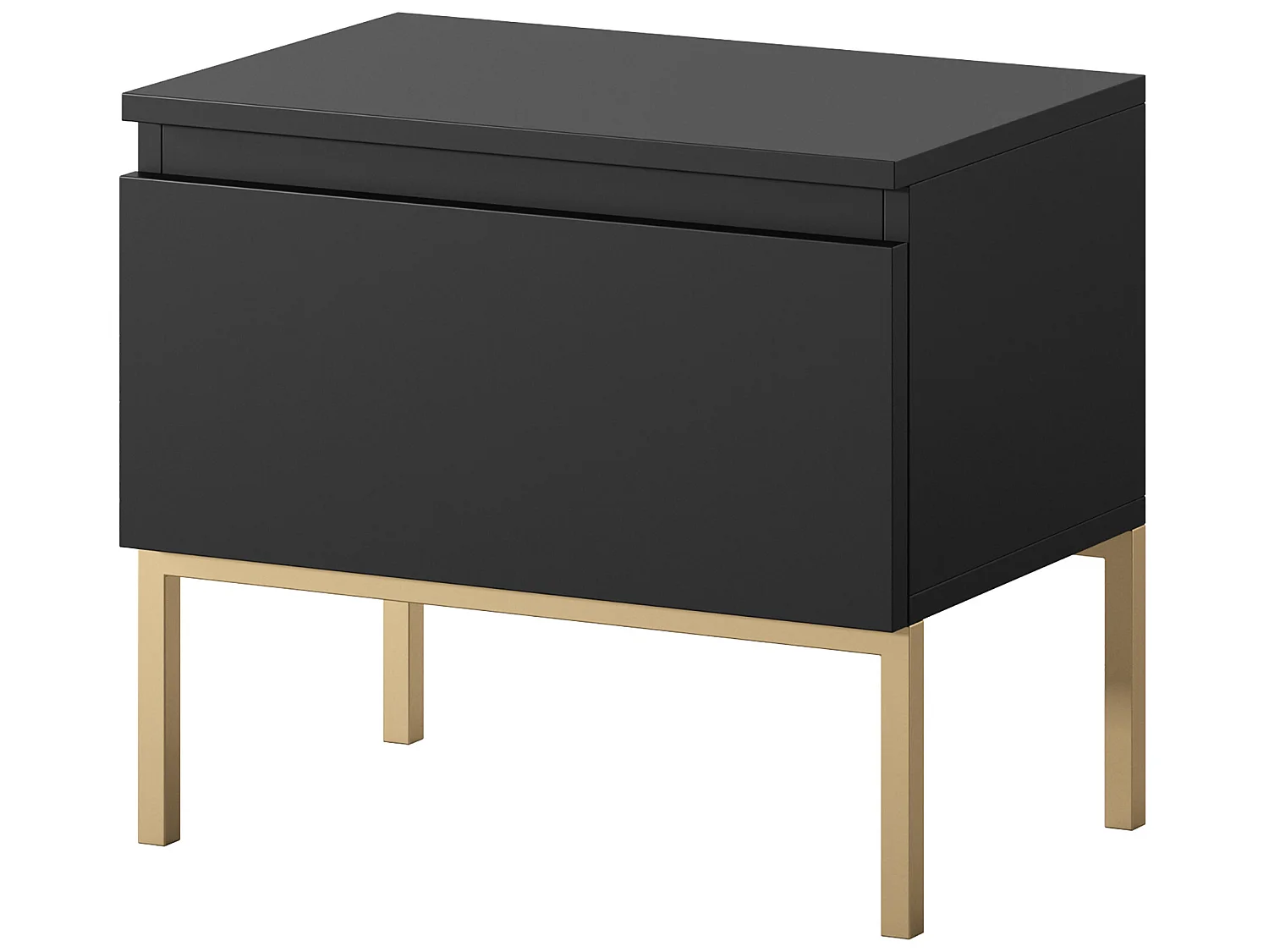 Table de chevet - noir avec pieds dorés - BEMMI