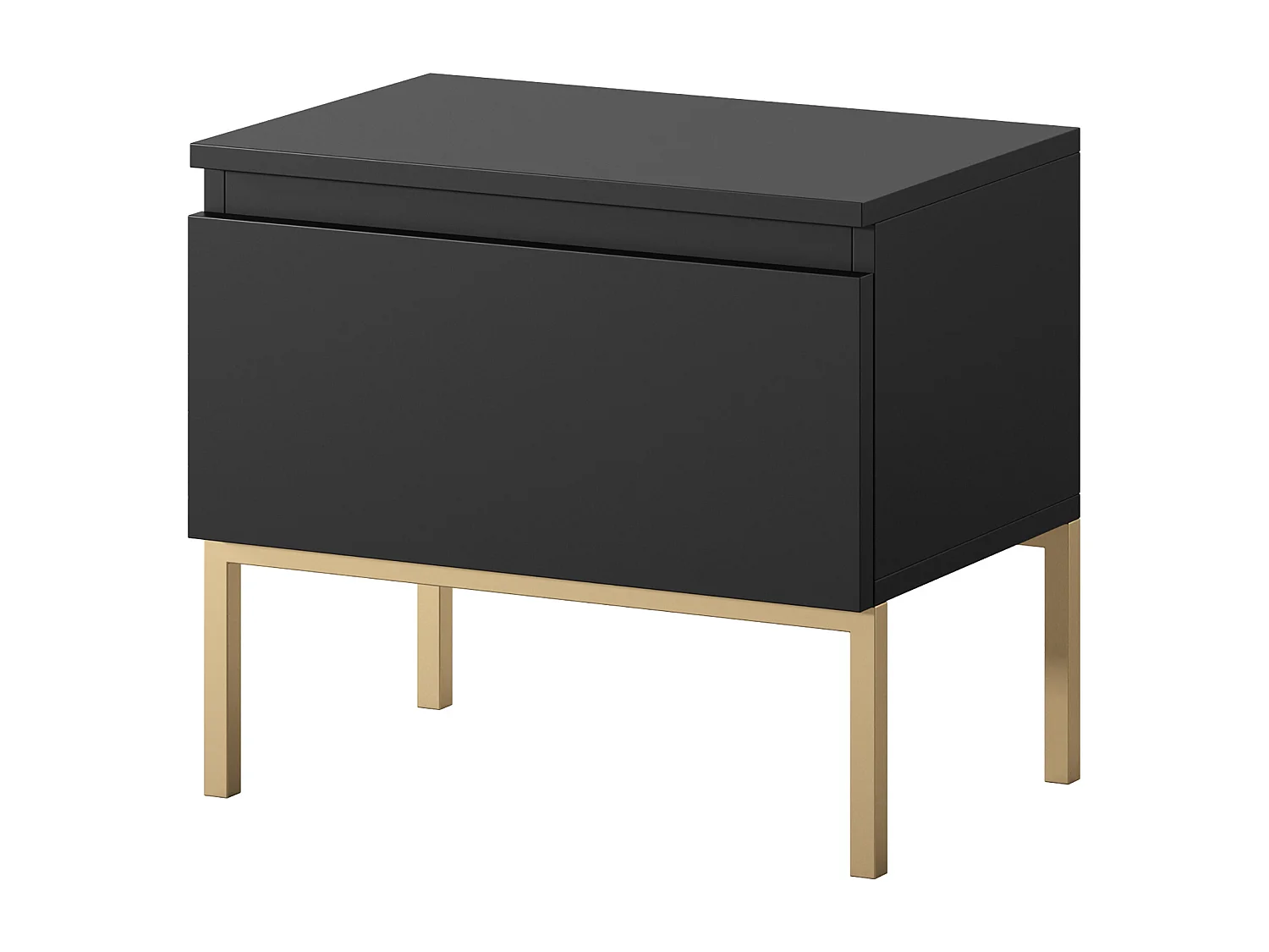 Table de chevet - noir avec pieds dorés - BEMMI