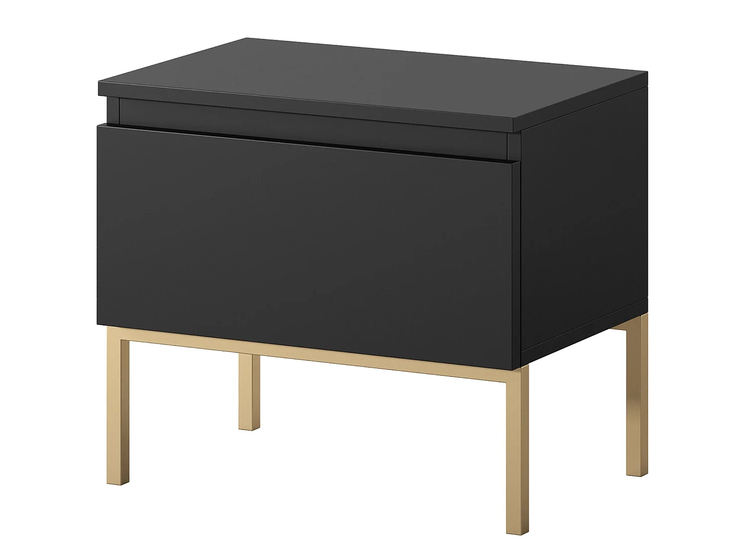 Table de chevet - noir avec pieds dorés - BEMMI