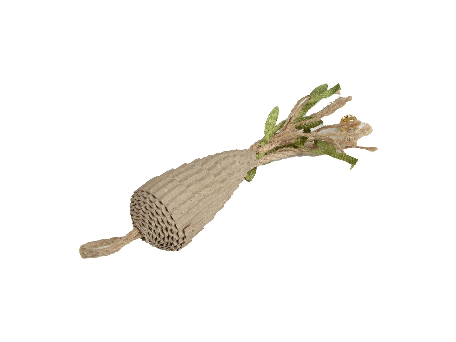 Jouet pyramide carton et ficelles pour chat